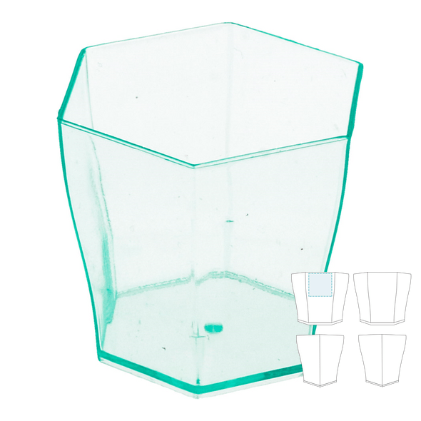 Appetizer Containers Hexagonal Green Water PS